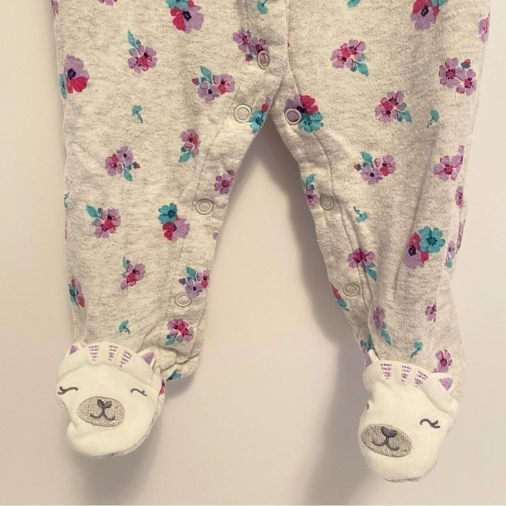 Carter's Baby Girl Infant Cotton Footie PJs 4 Pairs Size 9 Months